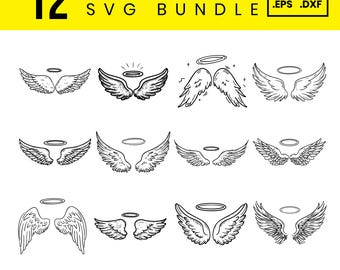 Angel Wings SVG Bundle: Halo Clipart for Cricut & Silhouette (Digital Download