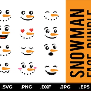 Snowman Face Svg on Multiple Formats Snowman Svg Snowman Clipart Snowman PNG Cut files image 1