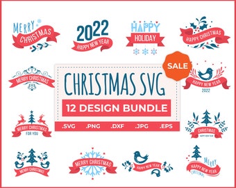 Christmas Bundle Svg with multiple christmas design - Merry Christmas Svg - Christmas Tree Svg - New Year SVG - Commercial Use