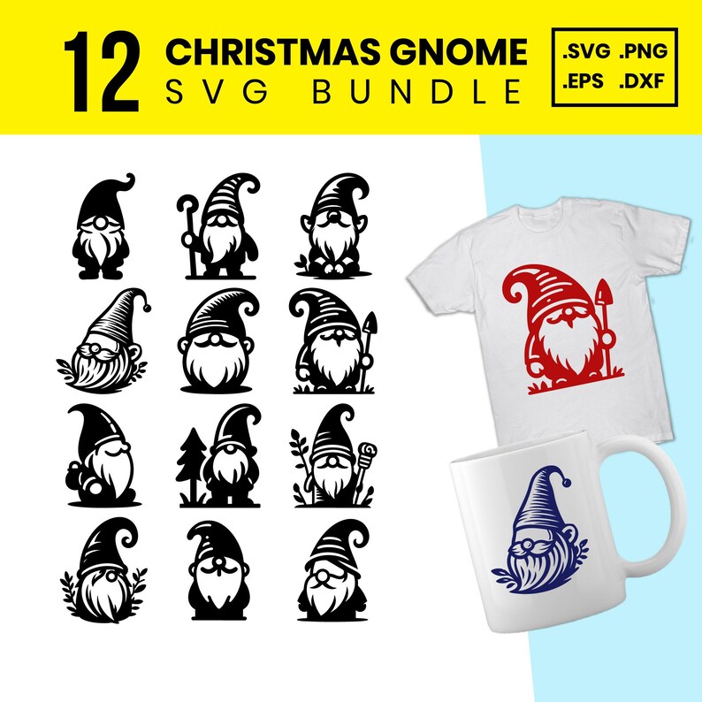 Christmas Gnome SVG Bundle: 12 Holiday Gnome Clipart Cut Files - Etsy
