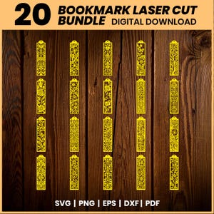 Bookmark Laser Cut, Laser Cut File, Bookmark Svg Cricut, Cutting Machine Files, Glowforge Svg, Digital Download
