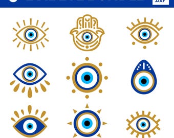 Evil Eye SVG Bundle, Hamsa Hand Clipart, Mystical Eye png svg dxf, Protection Symbol SVG, Boho Spiritual Cut Files for Cricut & Silhouette