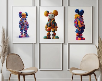 KAWS Figure Poster Set: Hypebeast Graffiti Wall Art (Digital Download)