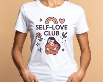 Self Love Club quote SVG: inspirerend T-shirtontwerp (digitale download)