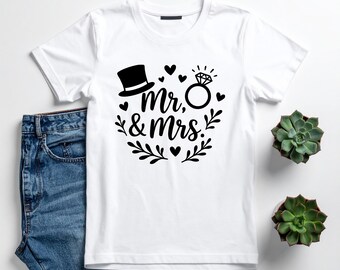Mr. & Mrs. Wedding SVG: Olive Branch Wreath (Digital File)