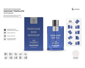 Perfume Packaging Mockup Template Bundle with Editable Background and Colors