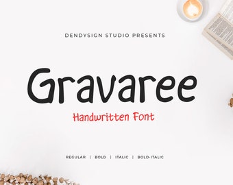 Handwritten Font - Gravaree handwriting note font in OTF and TTF format