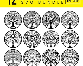 Tree of Life SVG Bundle: Laser Cut Mandala Designs (Digital Download