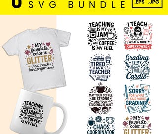 Sarcastic Teacher SVG Bundle: Funny Elementary School Quotes (Digital Files)