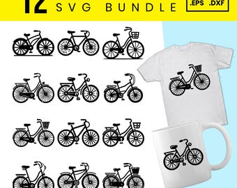 12 Bicycle SVG Bundle: Bike Clipart, Cycling Cut Files for Cricut (Digital Download)