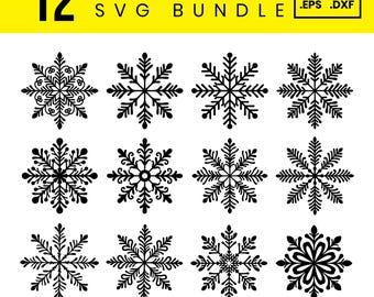 Snowflake SVG Bundle: Winter Christmas Clipart (Digital Download