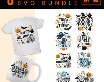 Retro Halloween SVG Bundle: Groovy Spooky Season Designs (Digital Files)