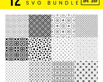 Seamless Pattern SVG Bundle: 12 Tileable Abstract Designs (Digital Download)