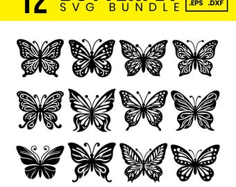 Butterfly SVG Bundle: 12 Insect Cut Files for Cricut & Silhouette (Digital Download