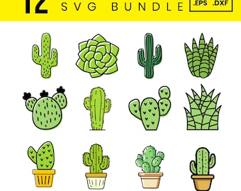 Cactus SVG Bundle: Desert Plant Clipart for Cricut & Silhouette (Digital Download