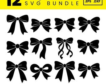 12 Coquette Bow SVG Bundle: Ribbon Clipart, Aesthetic Cut Files for Cricut (Digital Download)