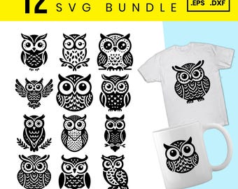 Eule SVG Bundle: Waldtier Clipart, Cricut Schnitt Dateien (Digitaler Download)