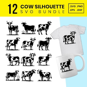 Cow SVG Bundle: Farm Animal Clipart, Cricut & Silhouette Cut Files (Digital Download)