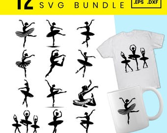 12 Ballet SVG Bundle: Ballerina Clipart, Dancer Cut Files for Cricut (Digital Download)
