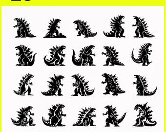 Godzilla Svg Bundle - Godzilla Silhouette Svg - Godzilla Clipart - Godzilla PNG - Godzilla Vector