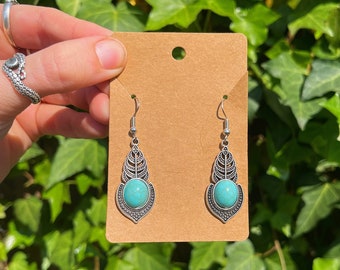 Sterling Silver Turquoise Dangle Earrings