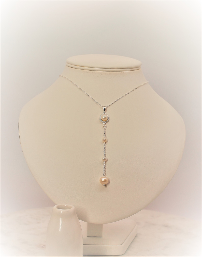 925 Sterling Silver Freshwater Pearl Drop Pendant Necklace