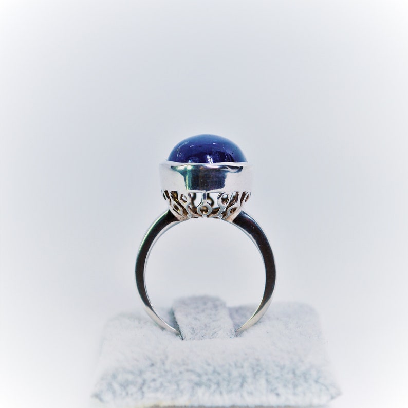 925 Sterling Silver Ring Tanzanite Cabochon