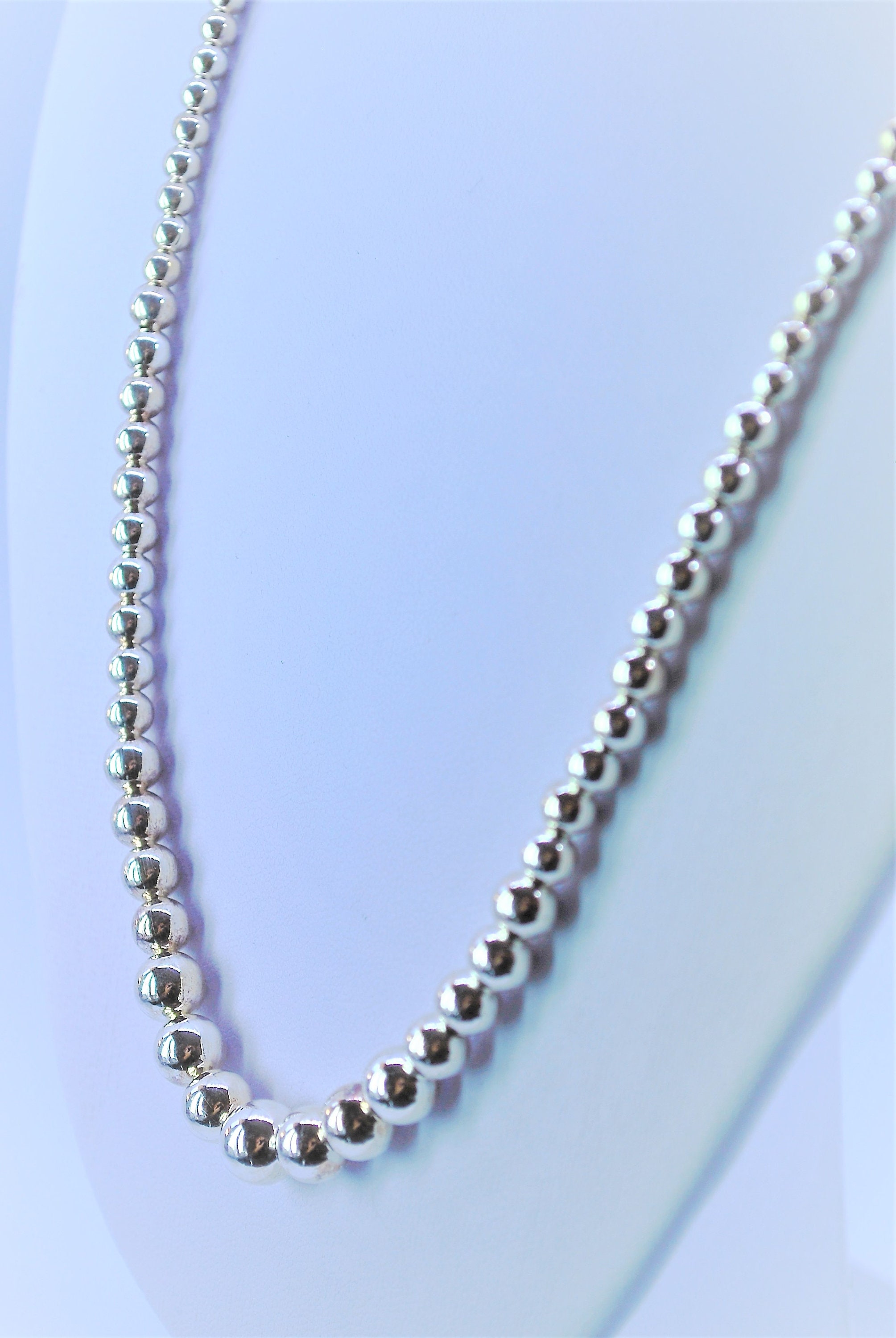 Sterling Silver 925 Beaded Slider Necklace. Slider Clasp Etsy UK