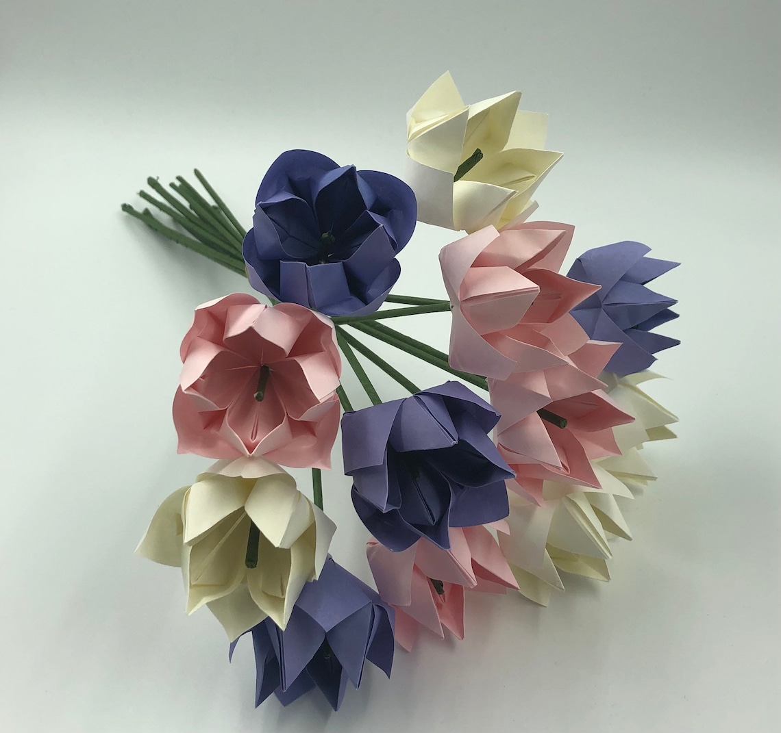 Pretty Springtime Origami Flower Bouquet | Etsy