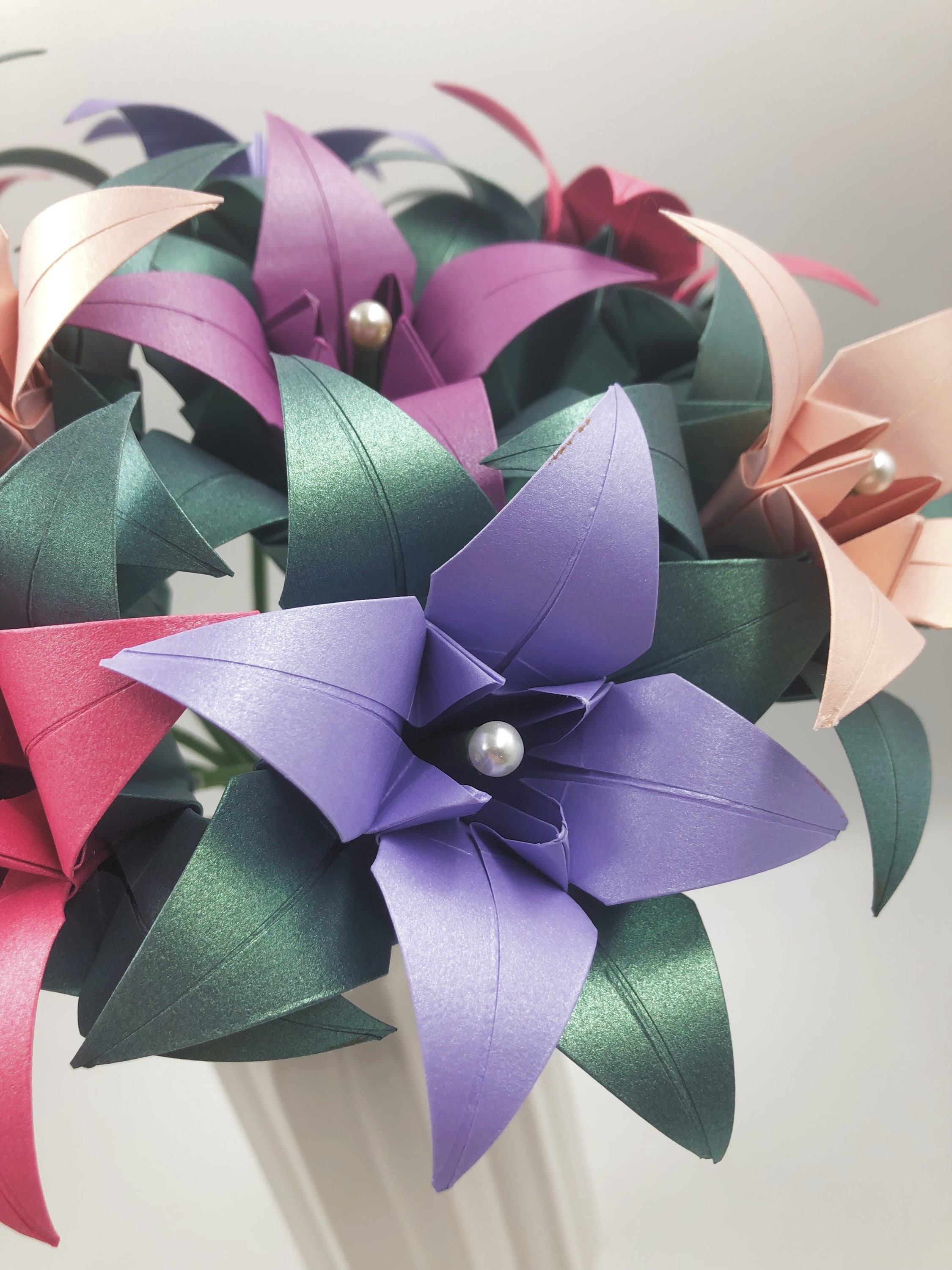 Luxury Bouquet of Origami Lilies Etsy