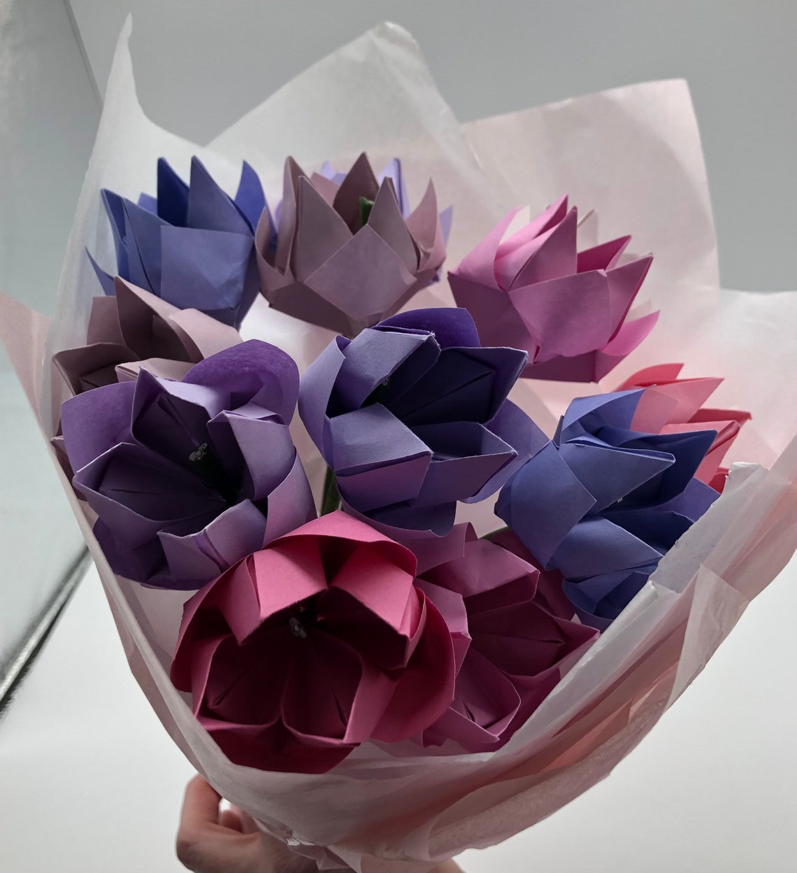 Bouquet of Bright Origami Flowers Mothers Day gift Etsy