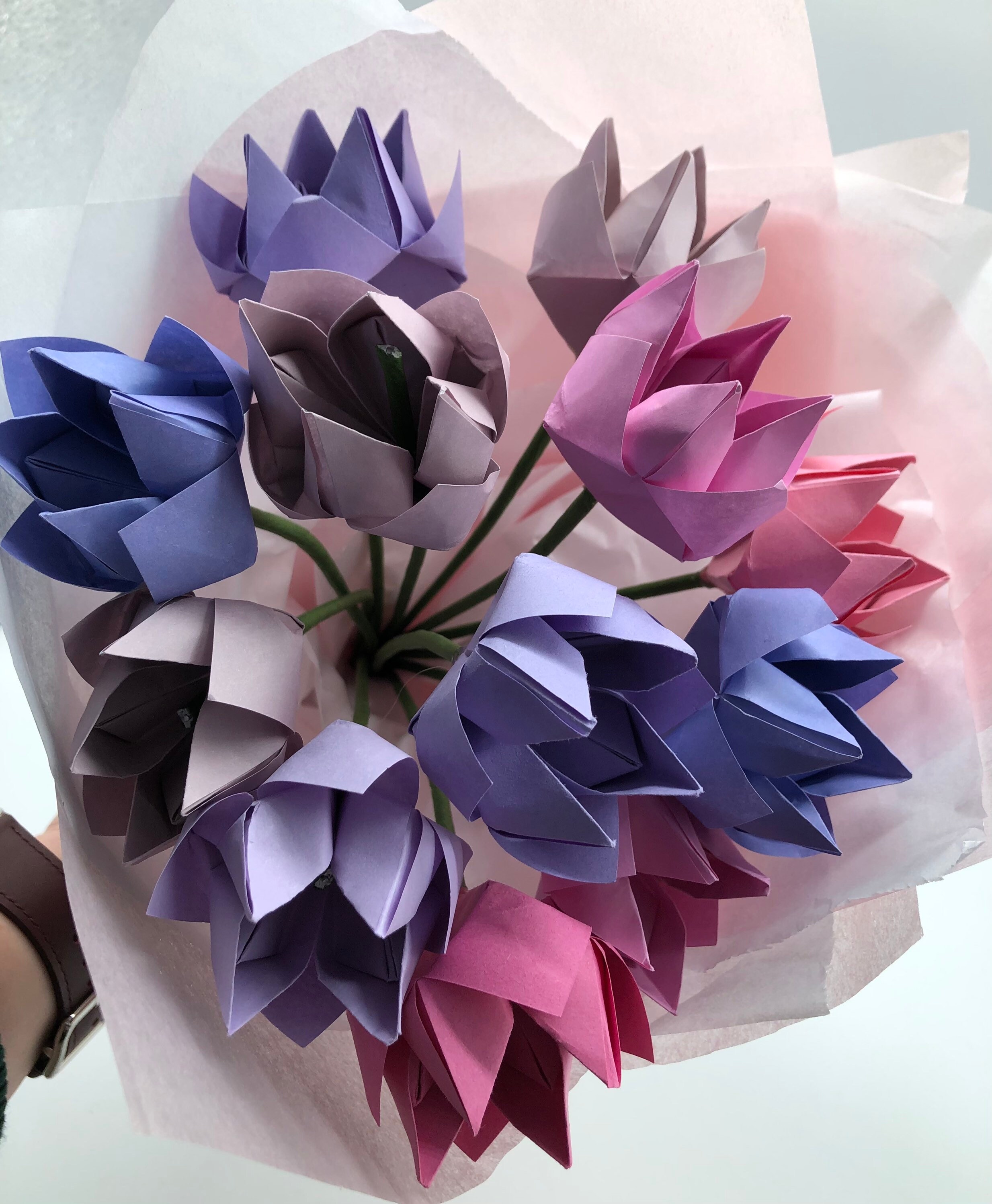 Bouquet of Bright Origami Flowers Mothers Day gift Etsy