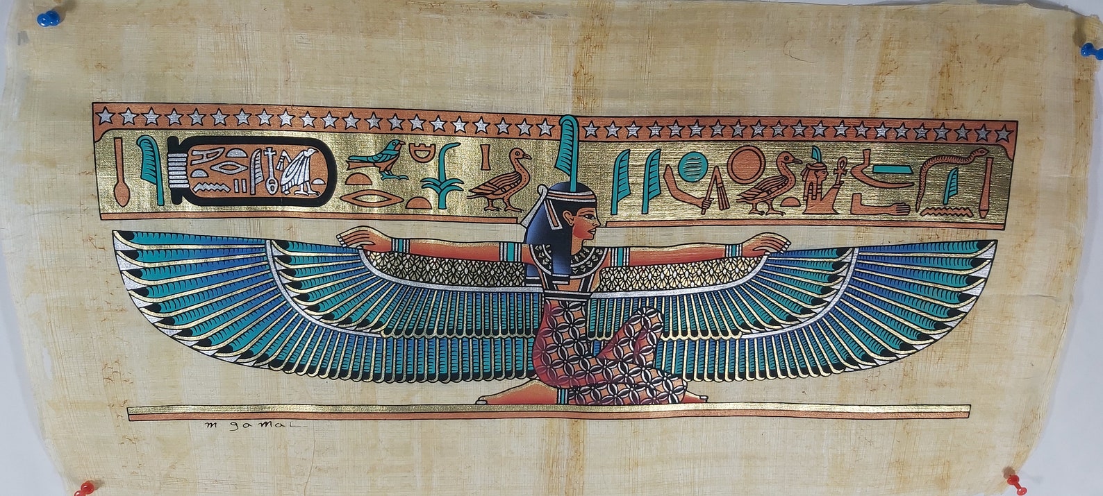 Egyptian Papyrus Painting Maat Papyrus Painting Egyptian - Etsy