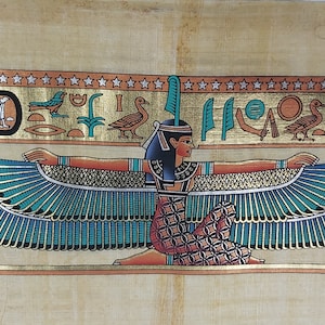Egyptian Papyrus Painting, Maat Papyrus Painting, Egyptian Papyrus - Etsy