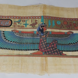 Egyptian Papyrus Painting, Maat Papyrus Painting, Egyptian Papyrus - Etsy