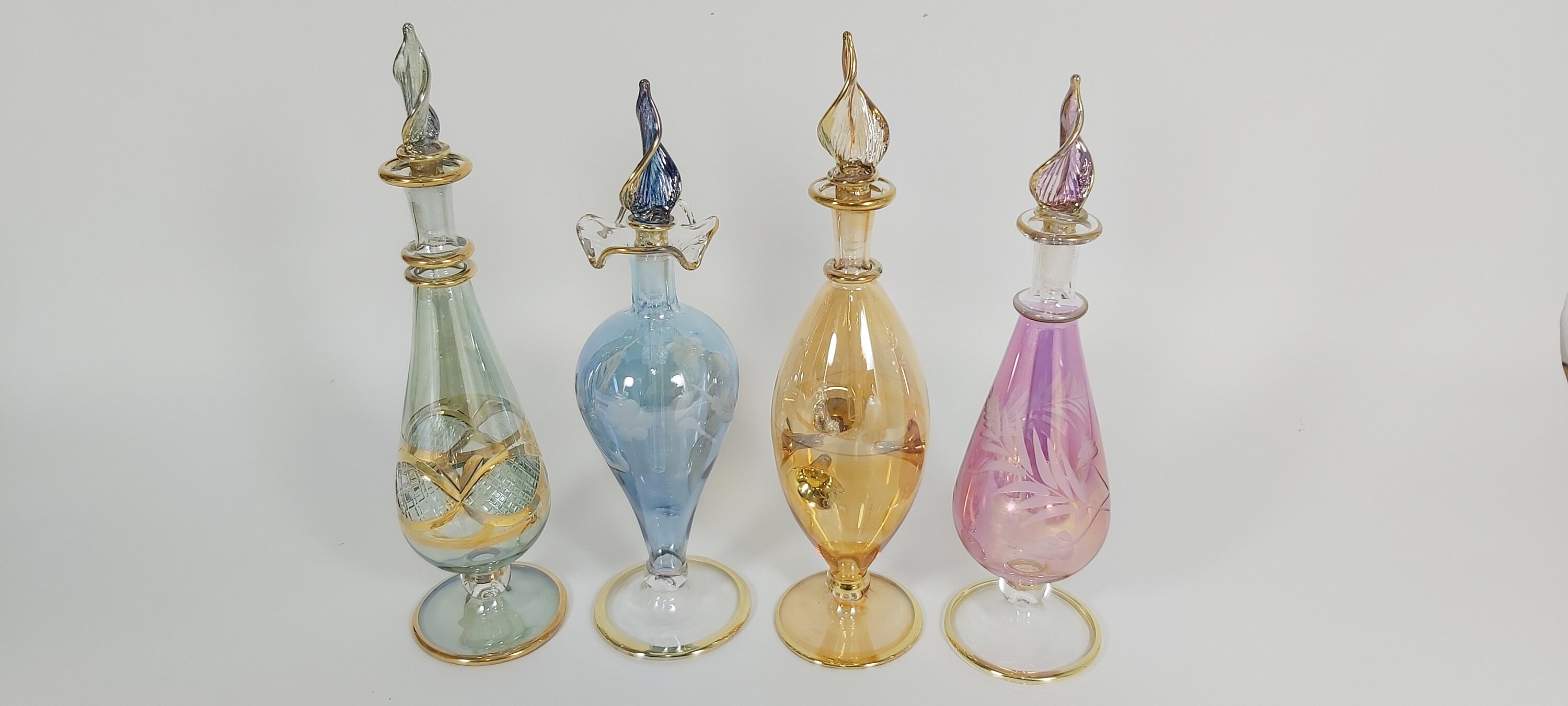 Egyptian Hand Blown Glass Vintage Bottles Egypt perfume Etsy