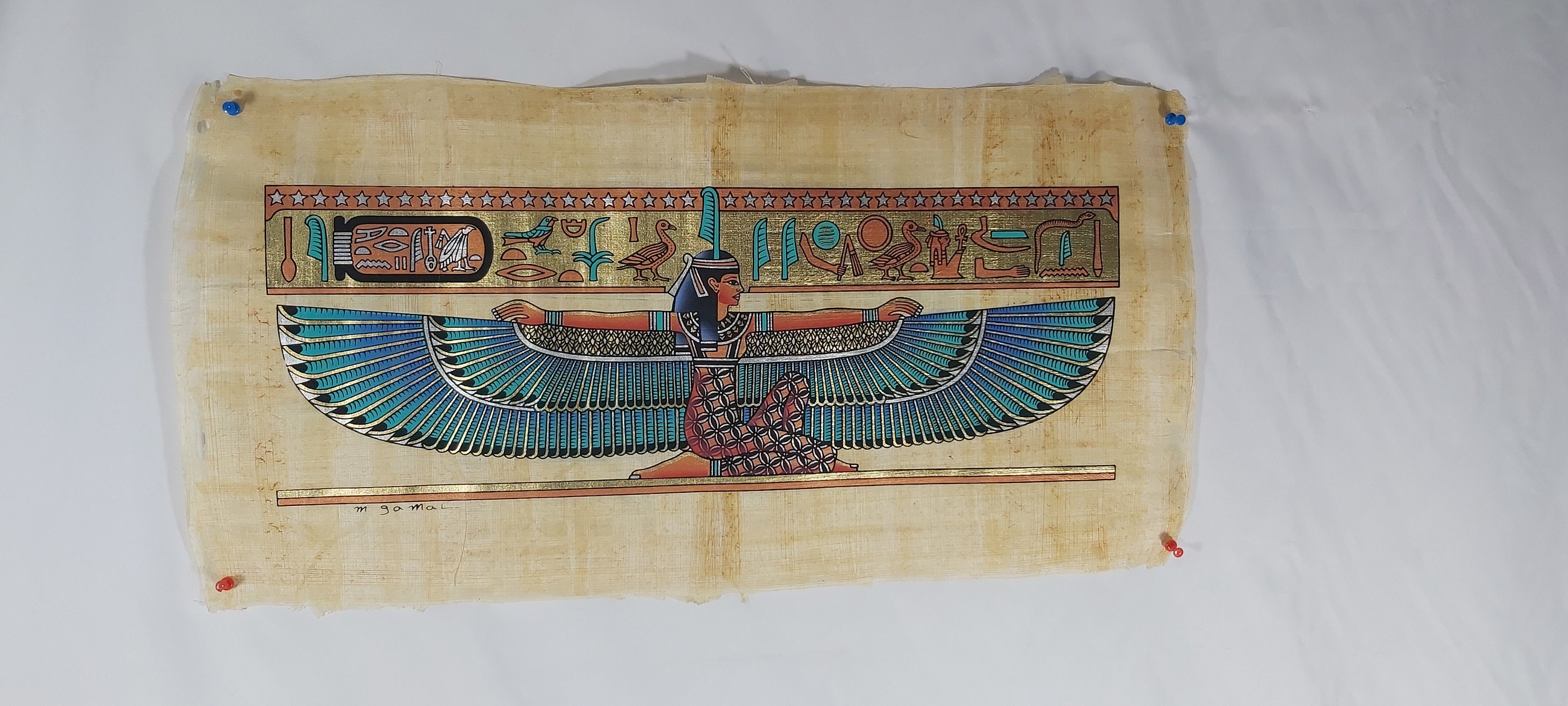 Egyptian Papyrus Painting Maat Papyrus Painting Egyptian - Etsy