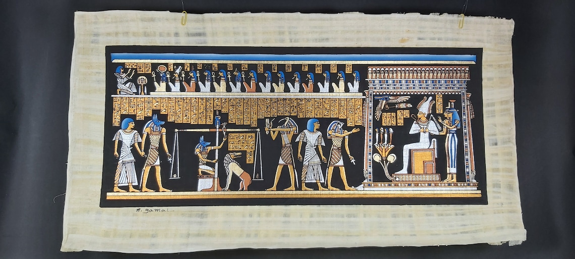 Egyptian Papyrus Handmade Painting Judgment Papyrus Painting | Etsy