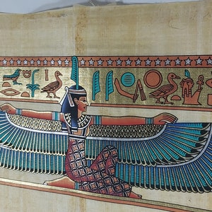 Egyptian Papyrus Painting, Maat Papyrus Painting, Egyptian Papyrus - Etsy