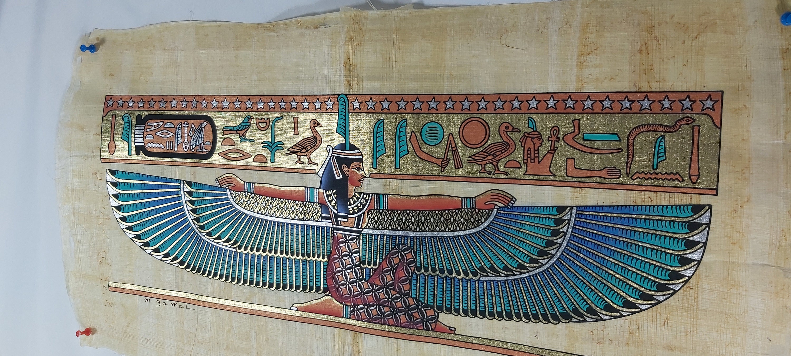 Egyptian Papyrus Painting Maat Papyrus Painting Egyptian - Etsy