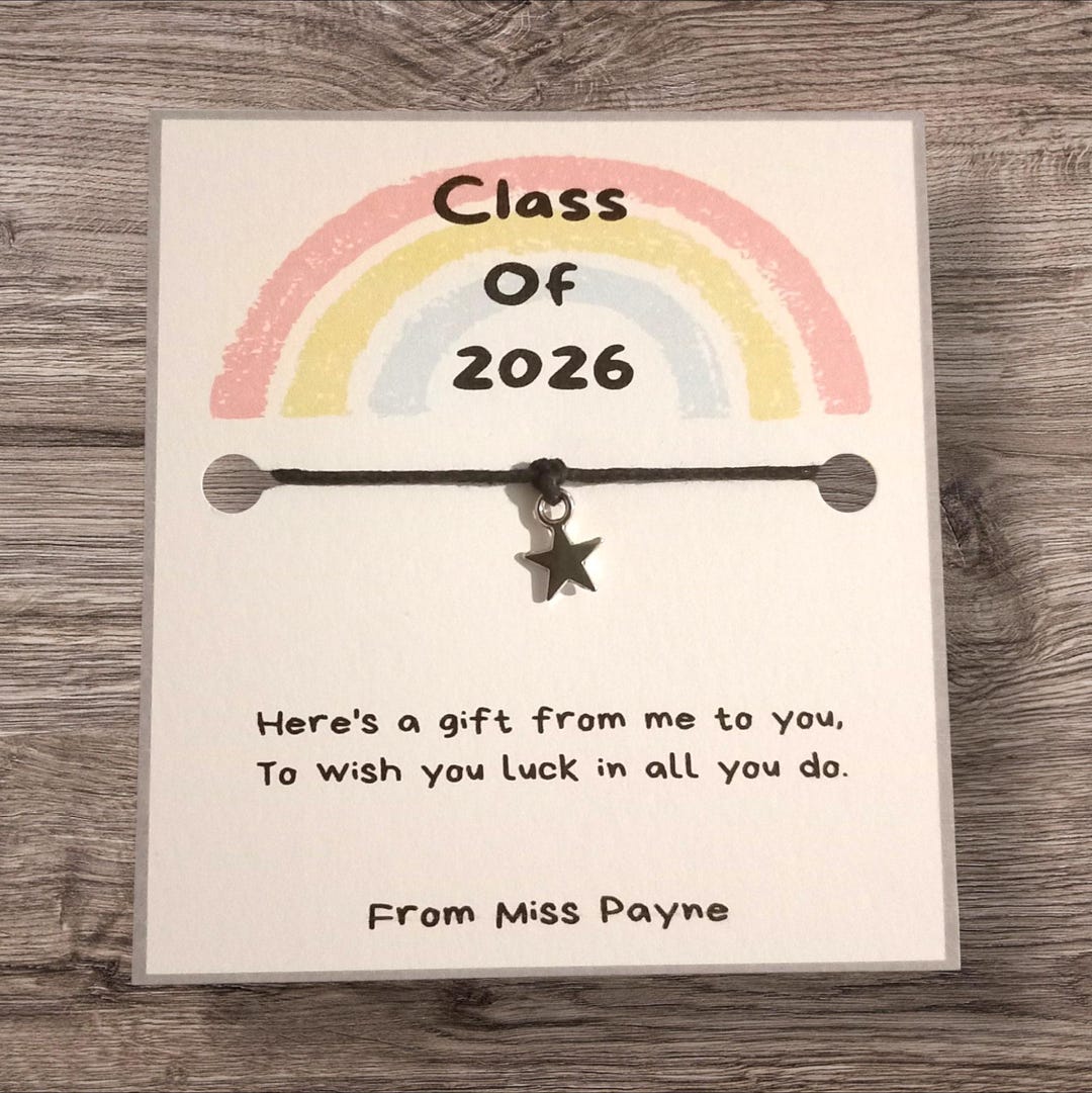 10, 20, 30 Rainbow School Leaver Gifts Wish Bracelets | Class of 2026 ...