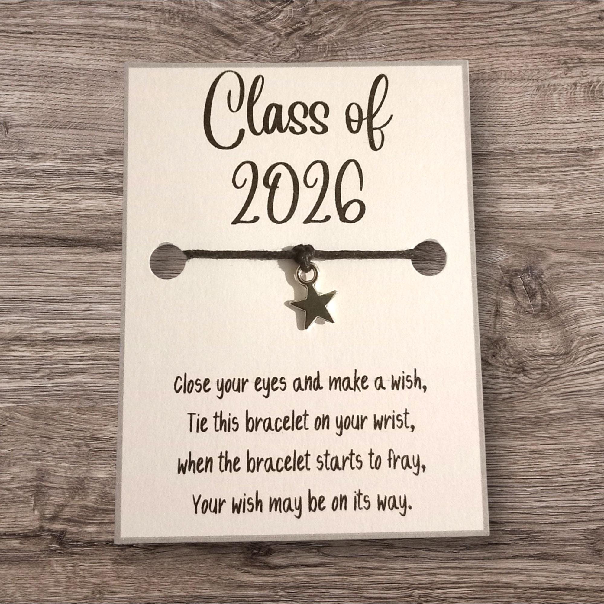 Bulk School Leaver Gifts Wish Bracelets, Class of 2026, Teacher Gift ...