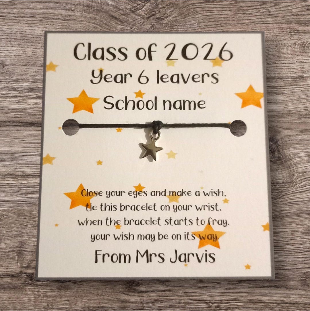School Leaver Gifts Wish Bracelets Class of 2026 Students Pupils Gift ...