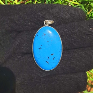 Blue stone Pendant, Natural Turquoise Pendant, Party Wear Pendant, Fashionable Pendant, Dainty Turquoise Gemstone Jewelry For Women, Gifts