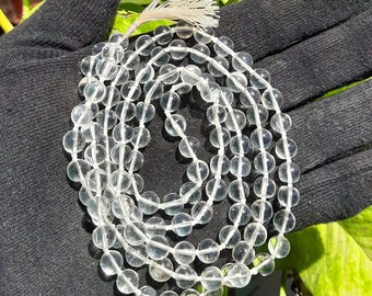 Clear Crystal Quartz Mala,  Prayer Necklace ,180 Bead Mala Necklace For Yoga & Meditation, Jaap Mala, Spathic Mala , Soul Cleanser Mala, On