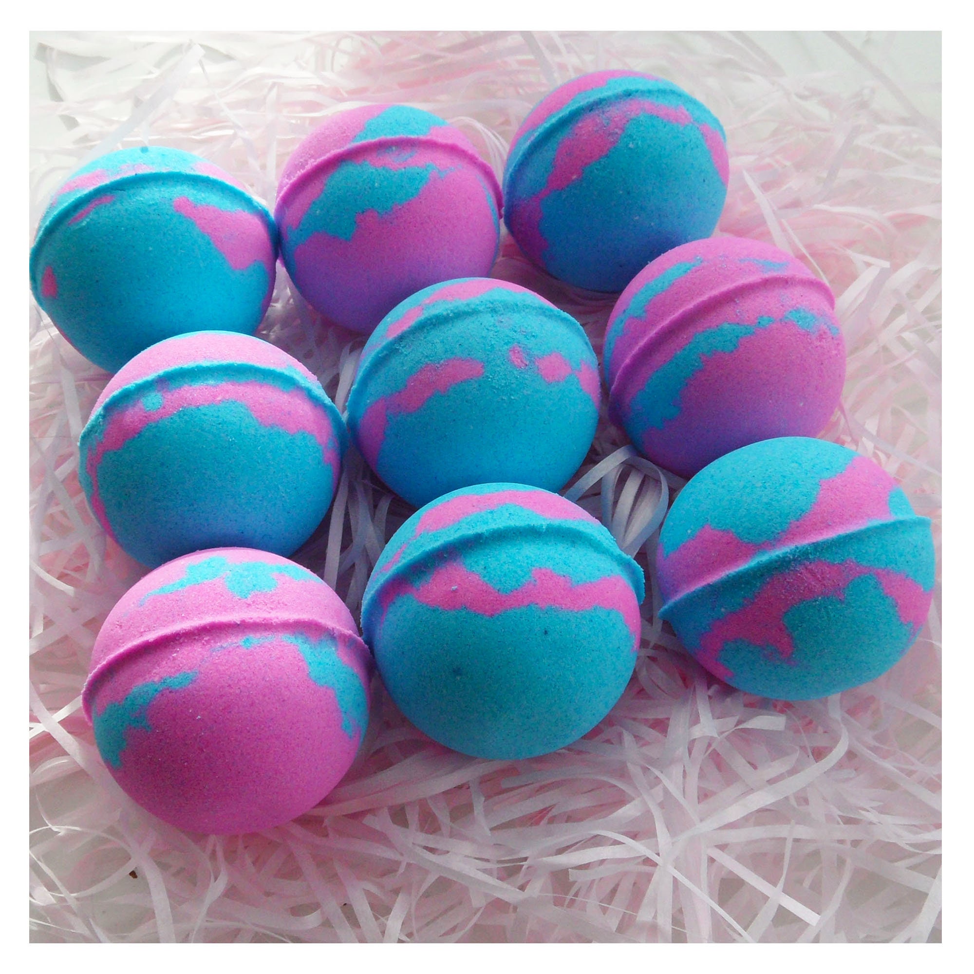 Bath Bombs Vegan Strawberry Scented Handmade Box of 9 Etsy UK