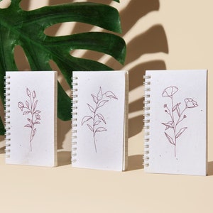 Pocket Notebooks with Seed Paper Covers for Planting - 3 Pack Mini Spiral Notepad 3x5 Eco-Friendly Notebooks Lined Pages w/ Recycled Paper