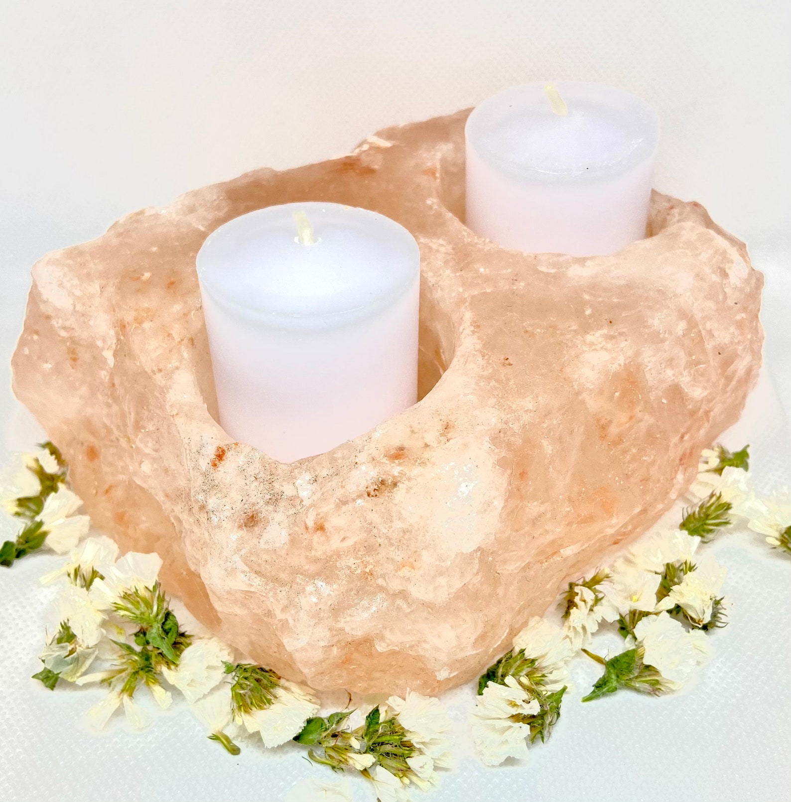 Pink Himalayan Salt Candle Holder Etsy