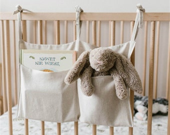 Baby Crib Storage Bag Hanging Diapers Organizer Nursery Bed Bedside Pocket 6L 