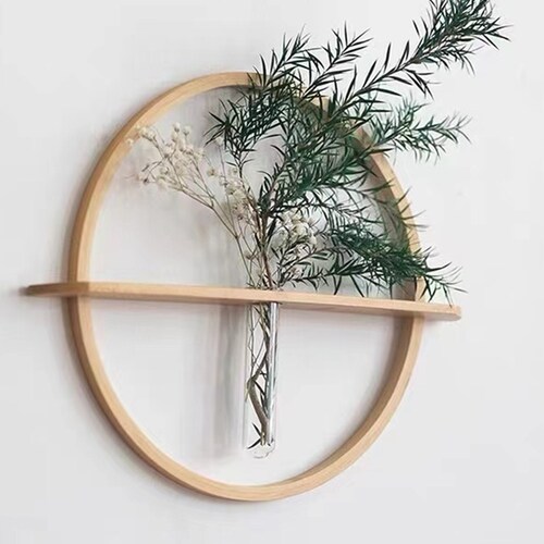 Bamboo Wall Hanging Propagation Vase Set/wood Wall Decor/wood Etsy